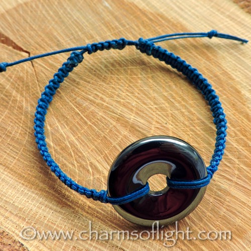 Hematite Donut Macrame Bracelet